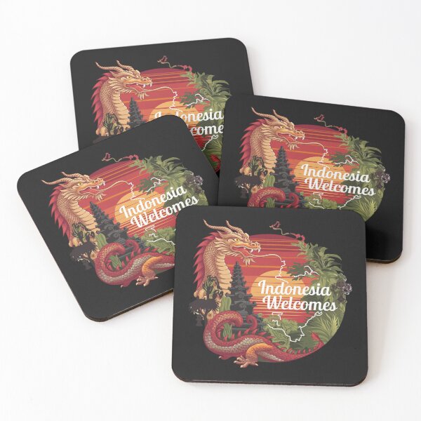 Item preview, Indonesia Welcomes Flag Map Bali, Jakarta, Borneo, designed and sold by AnimalsDH305.