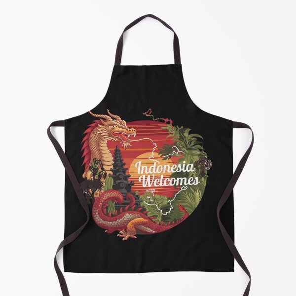 Item preview, Indonesia Welcomes Flag Map Bali, Jakarta, Borneo, designed and sold by AnimalsDH305.