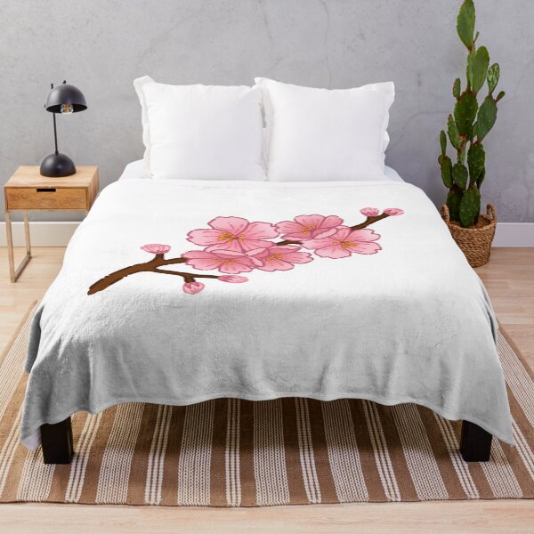 Aperçu de l'œuvre Fleur de Sakura rose Branche de fleur de cerisier Dessin simple créée et vendue par AveryZi.