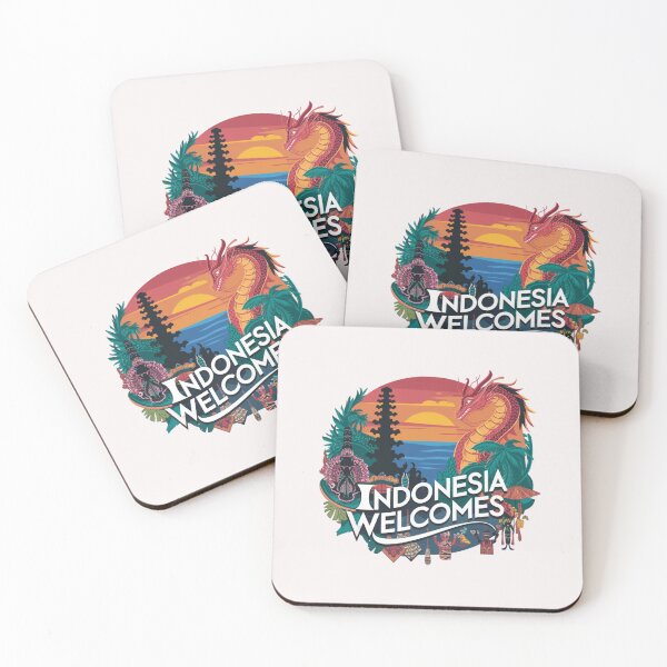 Item preview, Indonesia Welcomes Flag Map Bali, Jakarta, Borneo, designed and sold by AnimalsDH305.