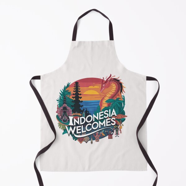 Item preview, Indonesia Welcomes Flag Map Bali, Jakarta, Borneo, designed and sold by AnimalsDH305.