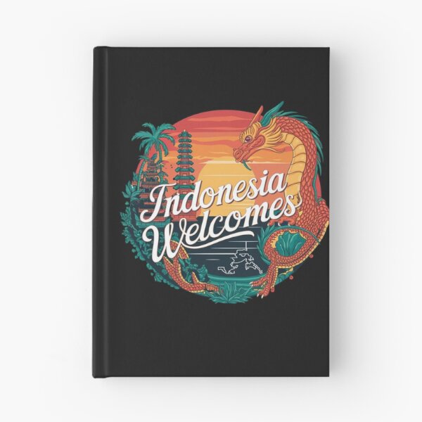 Item preview, Indonesia Welcomes Flag Map Bali, Jakarta, Borneo, designed and sold by AnimalsDH305.