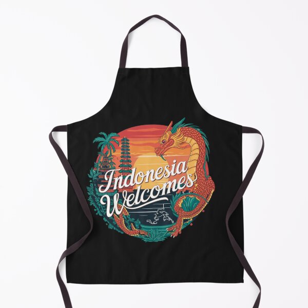 Item preview, Indonesia Welcomes Flag Map Bali, Jakarta, Borneo, designed and sold by AnimalsDH305.