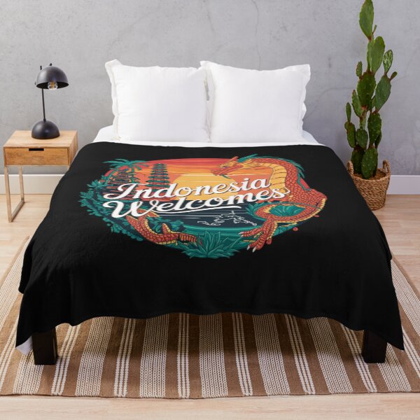 Item preview, Indonesia Welcomes Flag Map Bali, Jakarta, Borneo, designed and sold by AnimalsDH305.