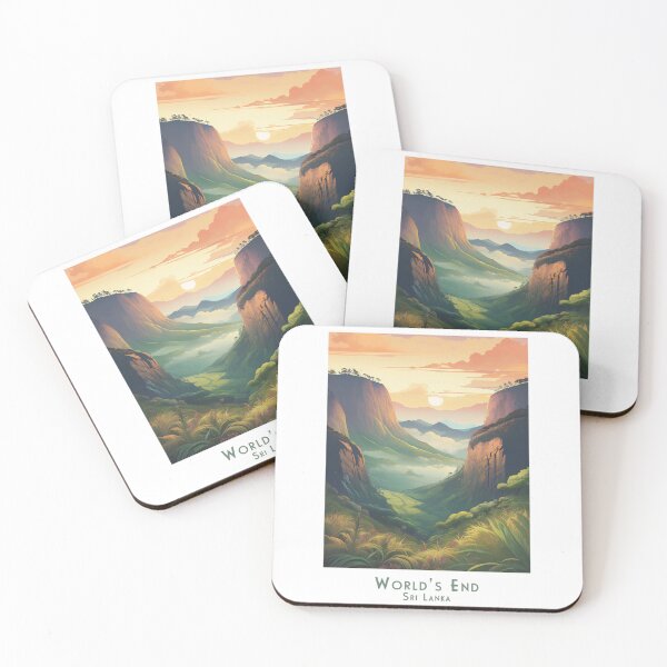 Item preview, Travel poster World’s End Sri Lanka – Worlds End the tropical landscape in retro vintage style designed and sold by pod24.