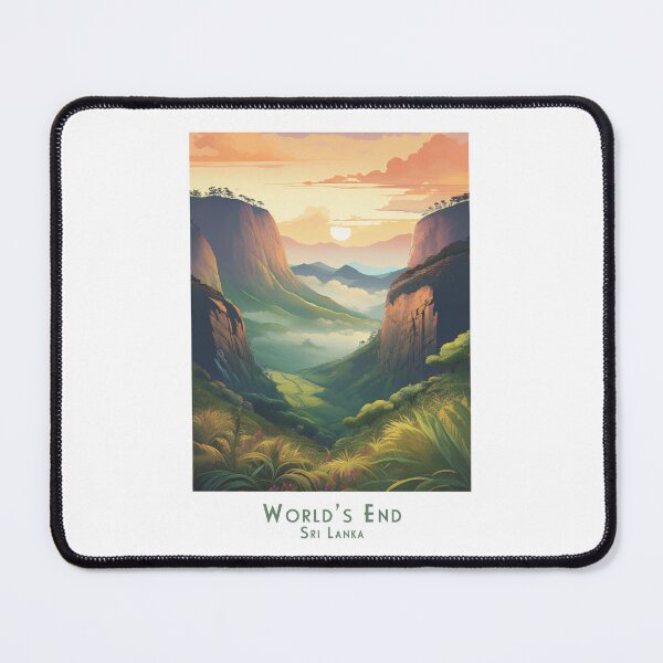 Item preview, Travel poster World’s End Sri Lanka – Worlds End the tropical landscape in retro vintage style designed and sold by pod24.