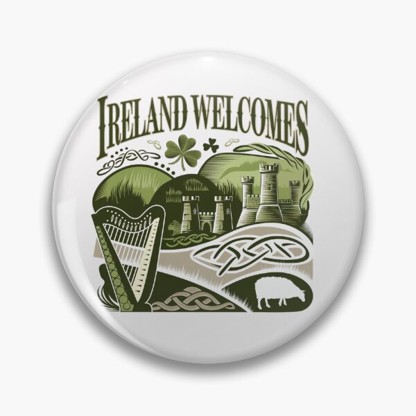 Item preview,  Ireland Welcomes Flag Map Dublin, the Cliffs of Moher designed and sold by AnimalsDH305.