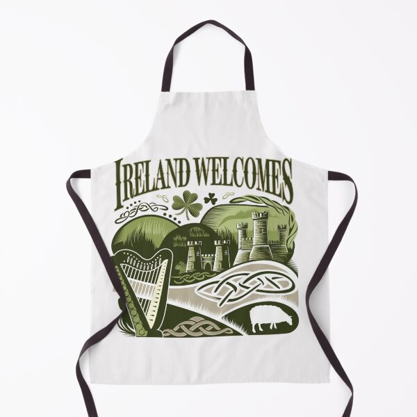 Item preview,  Ireland Welcomes Flag Map Dublin, the Cliffs of Moher designed and sold by AnimalsDH305.