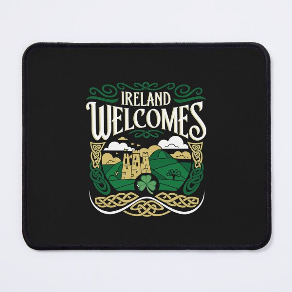 Item preview, Ireland Welcomes Flag Map Dublin, the Cliffs of Moher designed and sold by AnimalsDH305.