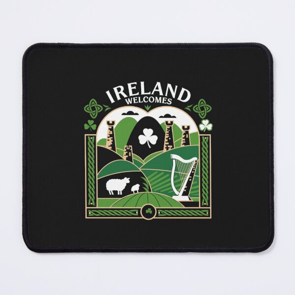 Item preview,  Ireland Welcomes Flag Map Dublin, the Cliffs of Moher designed and sold by AnimalsDH305.