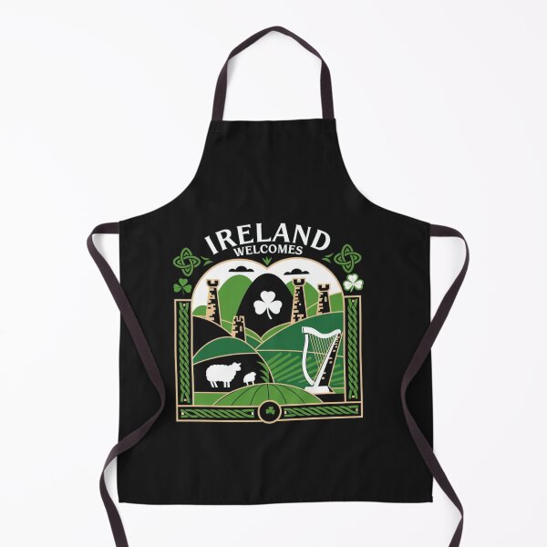 Item preview,  Ireland Welcomes Flag Map Dublin, the Cliffs of Moher designed and sold by AnimalsDH305.