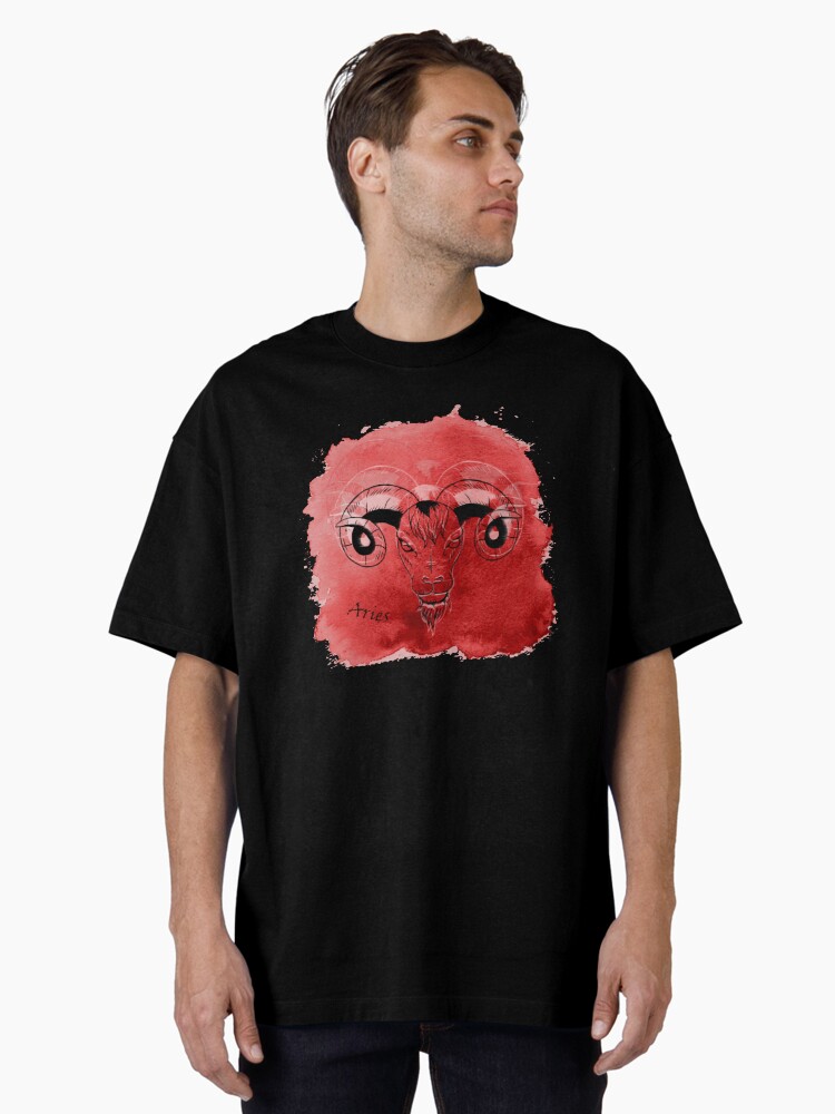 Thumbnail 2 von 7, Oversized T-Shirt, Sternzeichen Widder designt und verkauft von Kobeko.