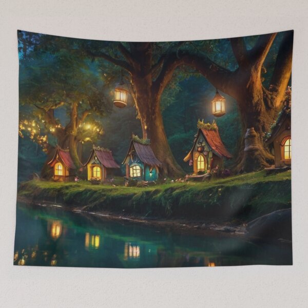 Item preview, Moonlit Haven by the Fairy Tale River designed and sold by BlareBlare.