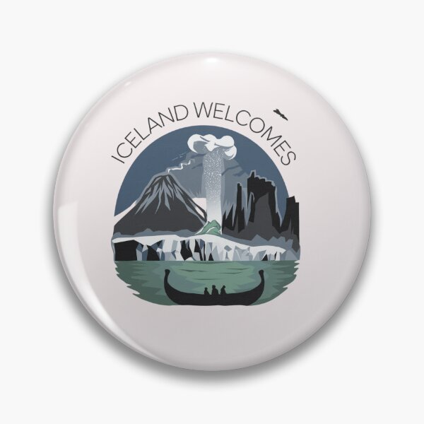 Item preview, Iceland Welcomes Flag Map Reykjavik, geysers, Gullfoss waterfalls,volcanoes designed and sold by AnimalsDH305.