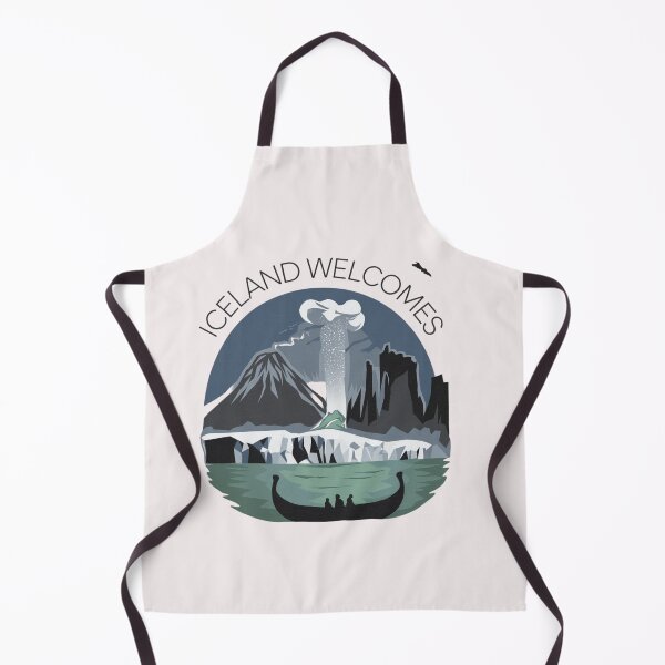 Item preview, Iceland Welcomes Flag Map Reykjavik, geysers, Gullfoss waterfalls,volcanoes designed and sold by AnimalsDH305.