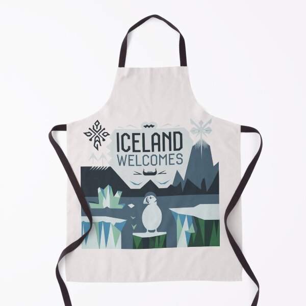 Item preview, Iceland Welcomes Flag Map Reykjavik, geysers, Gullfoss waterfalls,volcanoes designed and sold by AnimalsDH305.