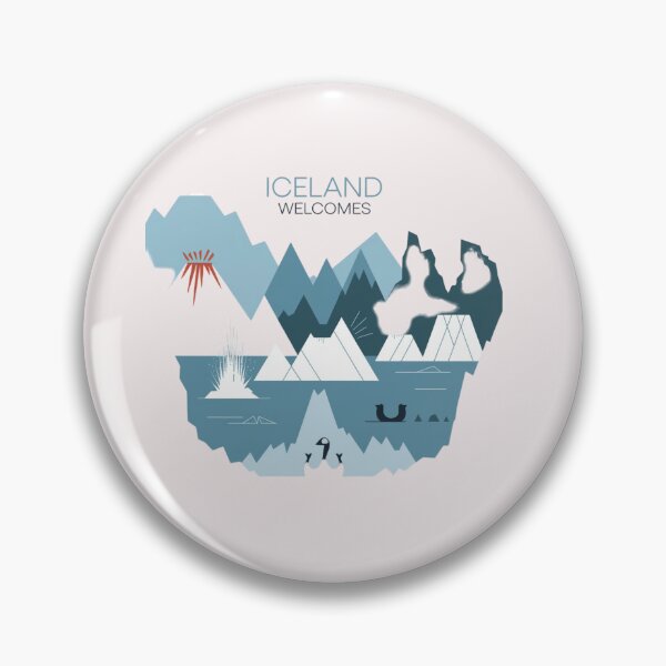 Item preview, Iceland Welcomes Flag Map Reykjavik, geysers, Gullfoss waterfalls,volcanoes designed and sold by AnimalsDH305.