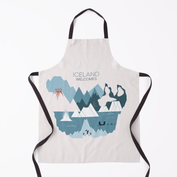 Item preview, Iceland Welcomes Flag Map Reykjavik, geysers, Gullfoss waterfalls,volcanoes designed and sold by AnimalsDH305.