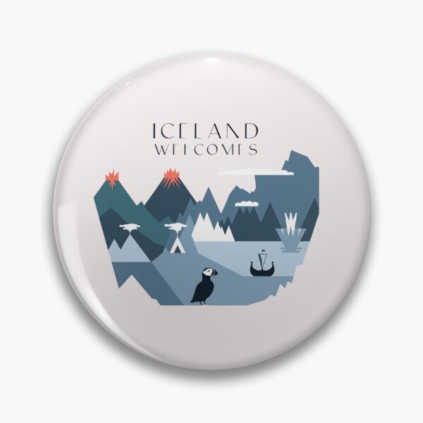Item preview, Iceland Welcomes Flag Map Reykjavik, geysers, Gullfoss waterfalls,volcanoes designed and sold by AnimalsDH305.
