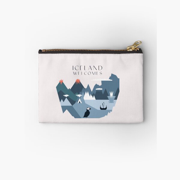 Item preview, Iceland Welcomes Flag Map Reykjavik, geysers, Gullfoss waterfalls,volcanoes designed and sold by AnimalsDH305.