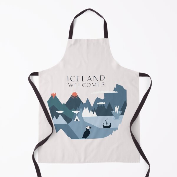 Item preview, Iceland Welcomes Flag Map Reykjavik, geysers, Gullfoss waterfalls,volcanoes designed and sold by AnimalsDH305.