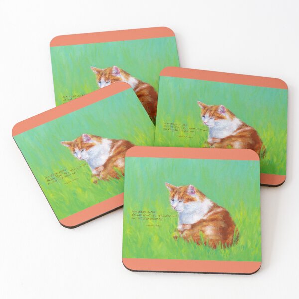 Item preview, Deep Relaxation Cats Haiku Dutch hand painted acrylic painting designed and sold by KarenKaspar.
