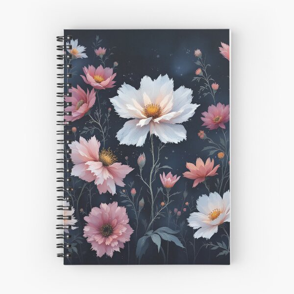 Aperçu de l'œuvre Cosmos rose et blanc – Élégante œuvre d'art de l'IA Night Bloom créée et vendue par DanielC89.