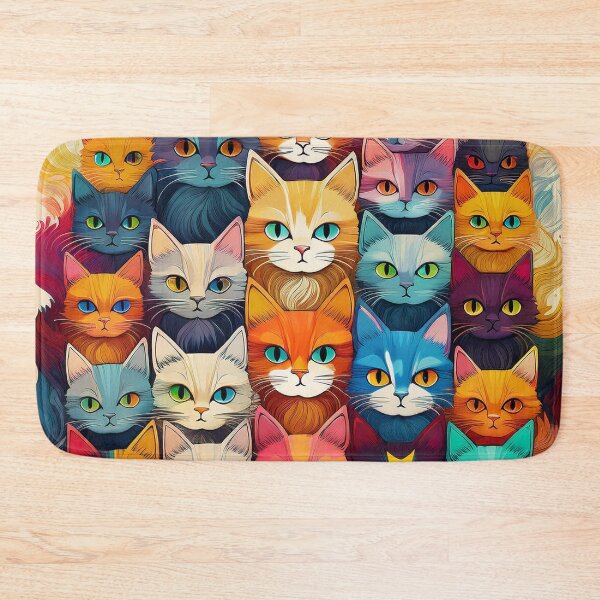 Item preview,  A cartoon variety of colorful cats  designed and sold by Photopat.