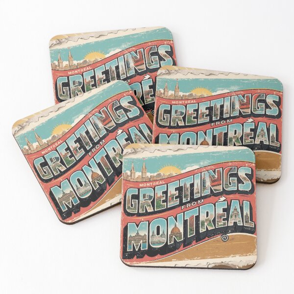 Item preview, Greetings from Montreal Canada Vintage Travel Retro Postcard Design designed and sold by TravelPostcardGems.