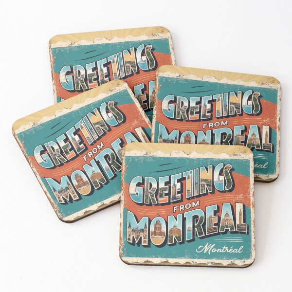 Item preview, Greetings from Montreal Canada Vintage Travel Retro Postcard Design designed and sold by TravelPostcardGems.