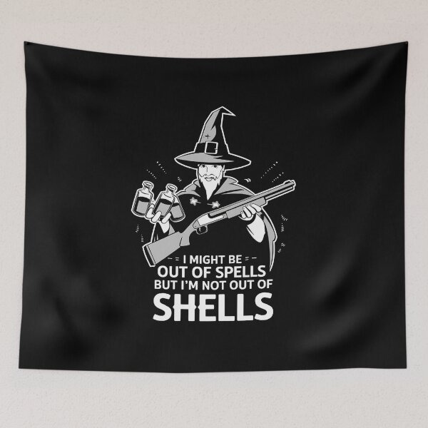 Item preview, I Might Be Out Of Spells But I'm Not Out Of Shells - This is a perfect gift for RPG fans, D&D players, fantasy lovers, and anyone who enjoys a humorous mix of magic and firepower! designed and sold by ZyziowskyArt.