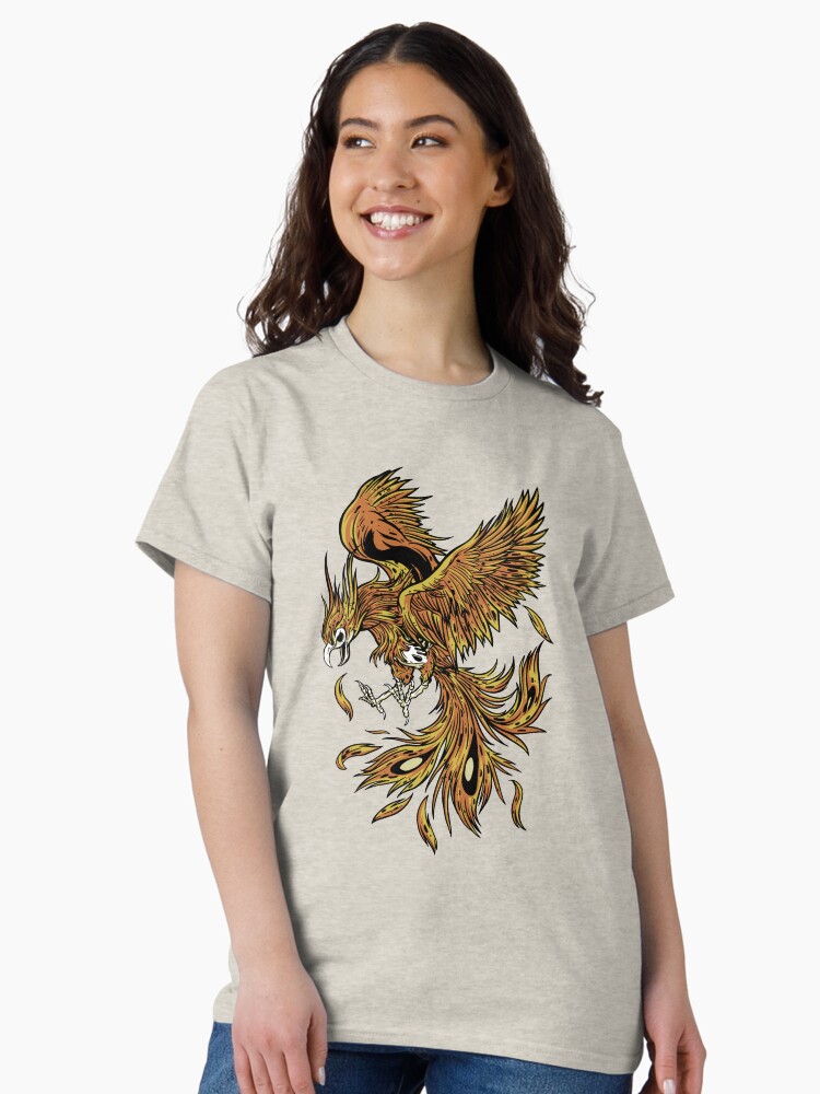 Thumbnail 1 von 7, Classic T-Shirt, Skeleton Phönix designt und verkauft von Kobeko.