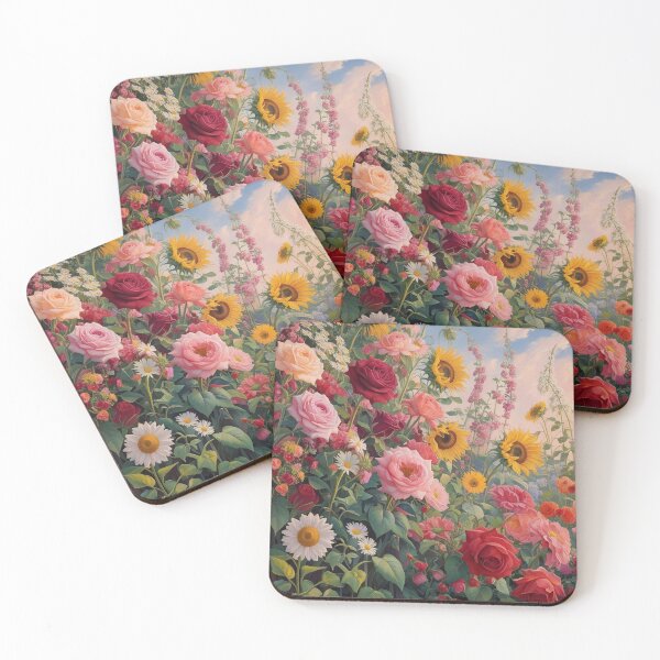 Item preview, Flower Garden beautiful expressionist art nouveau vintage art designed and sold by Vintage Designs +.