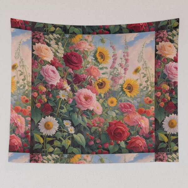 Item preview, Flower Garden beautiful expressionist art nouveau vintage art designed and sold by Vintage Designs +.