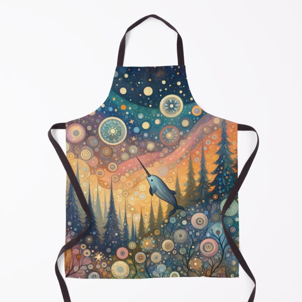 Item preview, Stars and comets - cute Narwhal bursting Star bubbles designed and sold by FOLK ART FUSION.