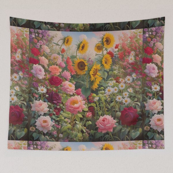 Item preview,  Flower Garden beautiful expressionist art nouveau vintage art designed and sold by Vintage Designs +.
