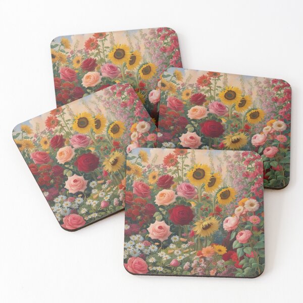 Item preview, Flower Garden beautiful expressionist art nouveau vintage art designed and sold by Vintage Designs +.