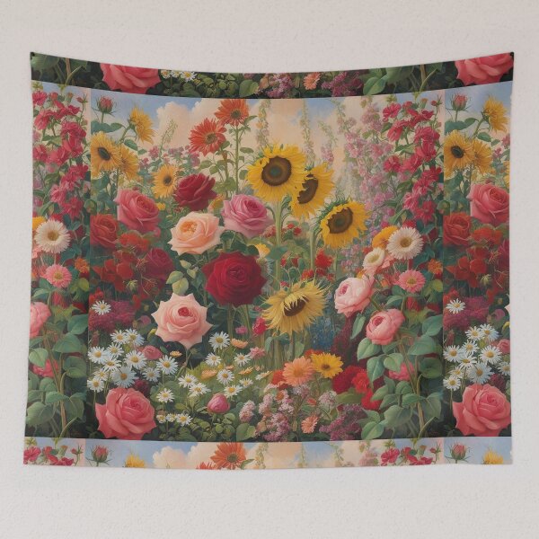 Item preview, Flower Garden beautiful expressionist art nouveau vintage art designed and sold by Vintage Designs +.