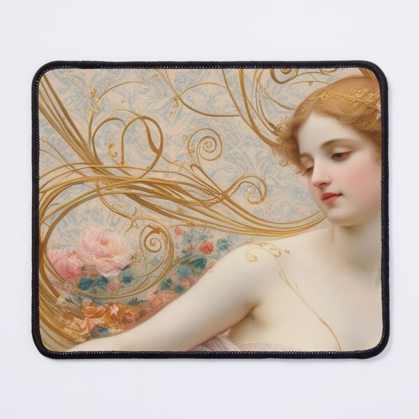 Item preview, Beautiful painting of an Art Nouveau Renaissance Impressionistic woman after Gustav Klimt designed and sold by Vintage Designs +.