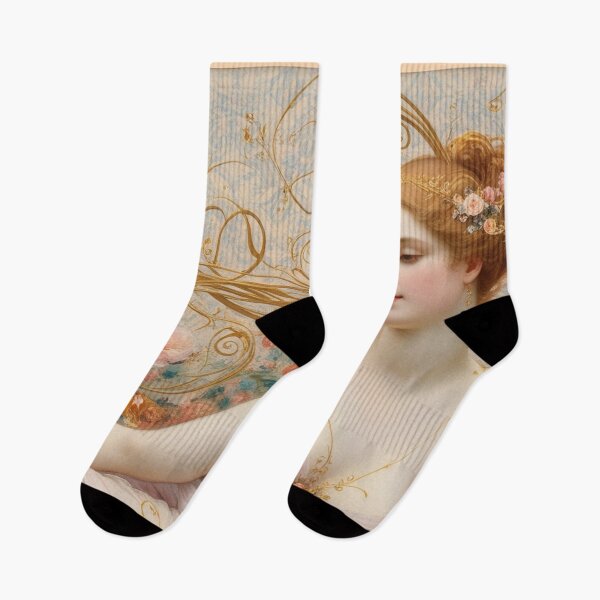Item preview,  Beautiful painting of an Art Nouveau Renaissance Impressionistic woman after Gustav Klimt designed and sold by Vintage Designs +.