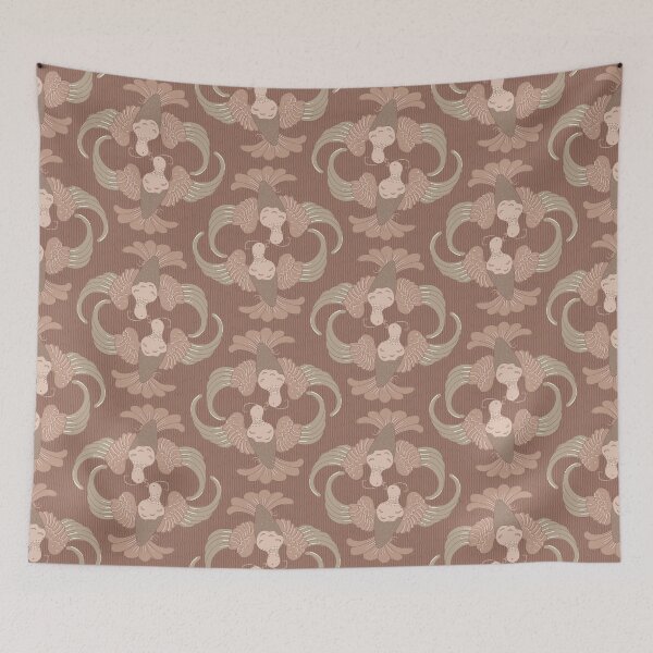 Item preview, Inseparable Birds - Mocha Mousse Brown designed and sold by colorofmagic.