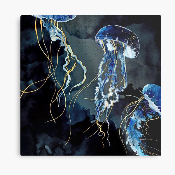 Metallic Ocean III Metal Print
