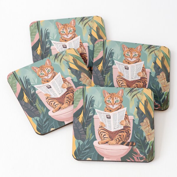 Item preview, Chilled out cat sat reading the newpaper  designed and sold by NeonEdge.