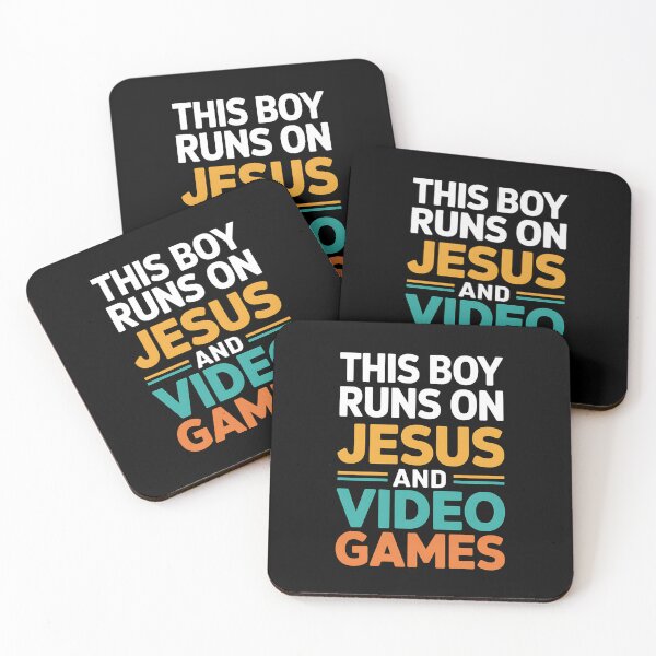 Item preview, This Boy Runs on Jesus and Video Games Christian Gamer Design designed and sold by Karsten Stier.