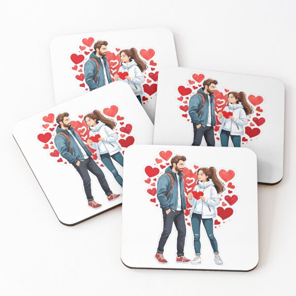 Item preview, Romantic couple with hearts for Valentine's Day designed and sold by simaso.