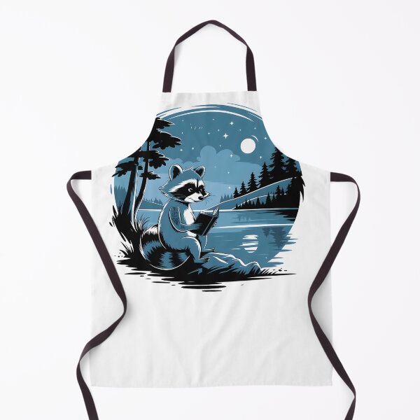 Item preview, Raccoon reading book at the lake designed and sold by MadCatPrints.