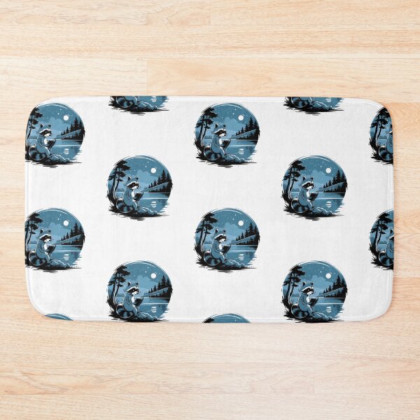 Item preview, Raccoon reading book at the lake designed and sold by MadCatPrints.