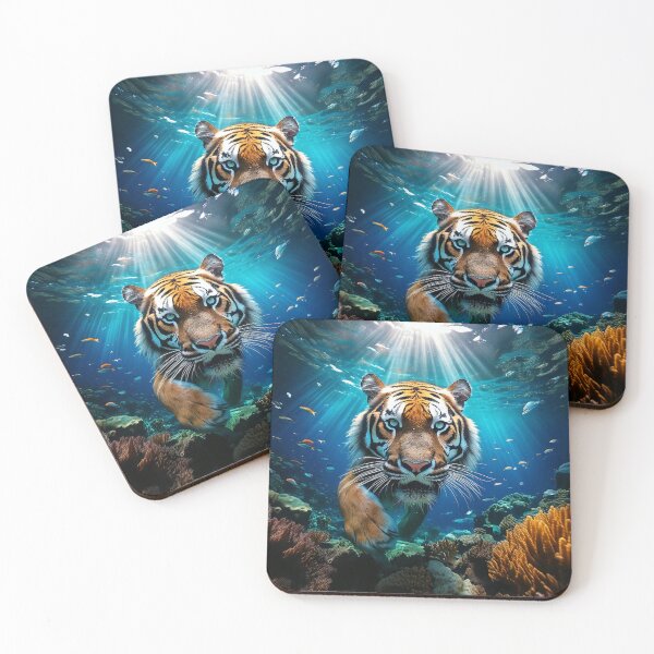 Item preview, Aquatic Tiger Realm designed and sold by Unwind-Art-Work.