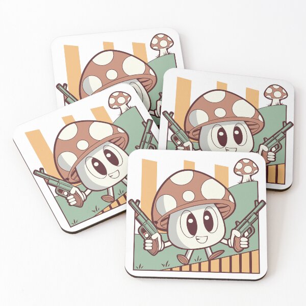 Item preview, Funny Mushroom Character Holding Guns designed and sold by Bleak Shirt.