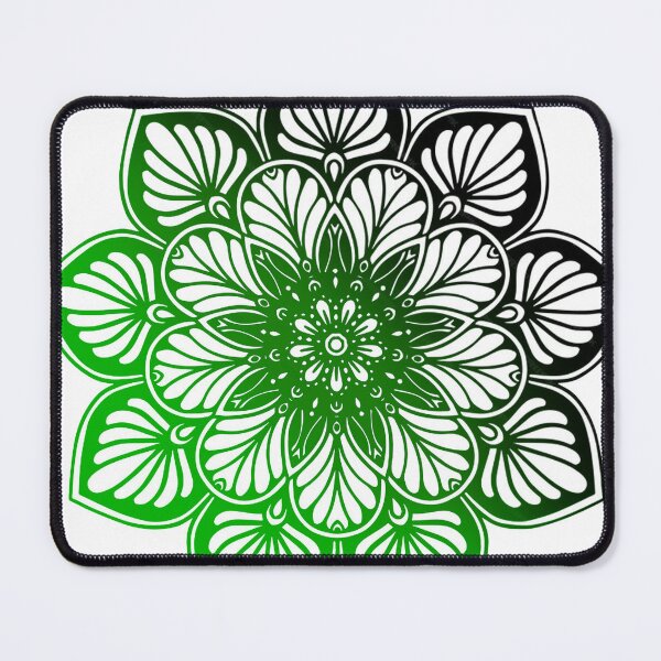 Item preview, Flower inspired Mandala ' Black - green ' gradient designed and sold by emanscorfna.